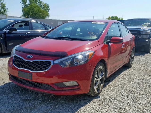 KNAFX4A87F5282101 - 2015 KIA FORTE EX RED photo 2