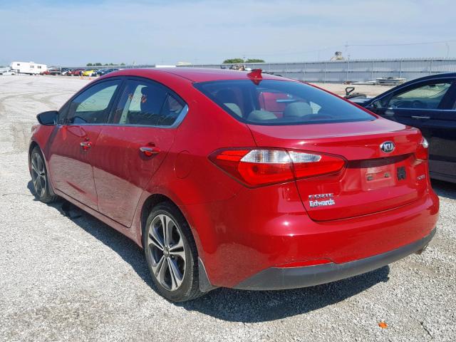 KNAFX4A87F5282101 - 2015 KIA FORTE EX RED photo 3