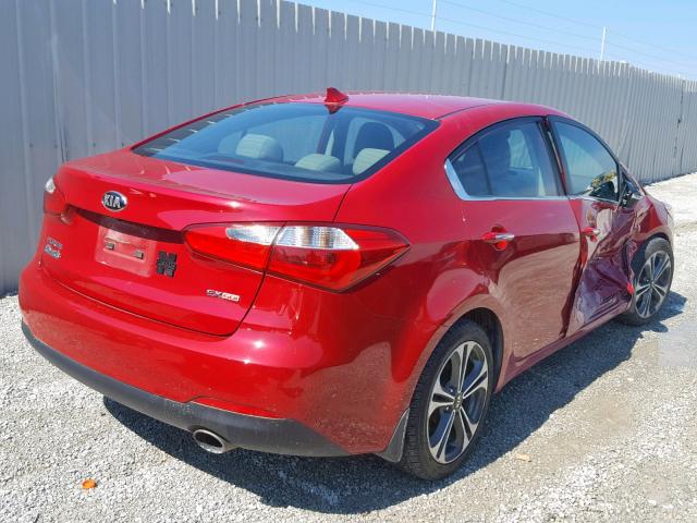 KNAFX4A87F5282101 - 2015 KIA FORTE EX RED photo 4