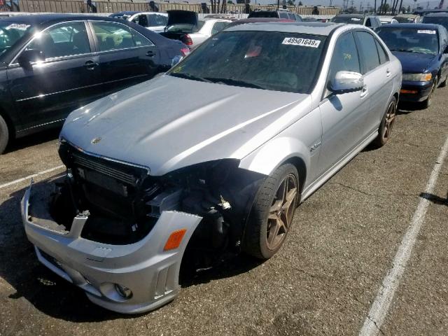 WDDGF77X69F308542 - 2009 MERCEDES-BENZ C 63 AMG SILVER photo 2