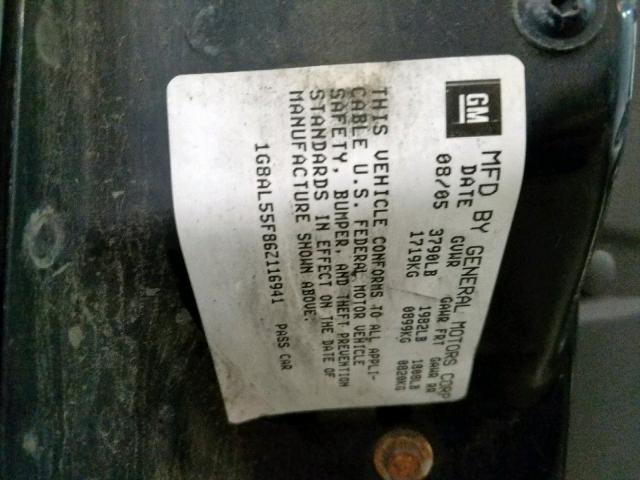 1G8AL55F86Z116941 - 2006 SATURN ION LEVEL SILVER photo 10