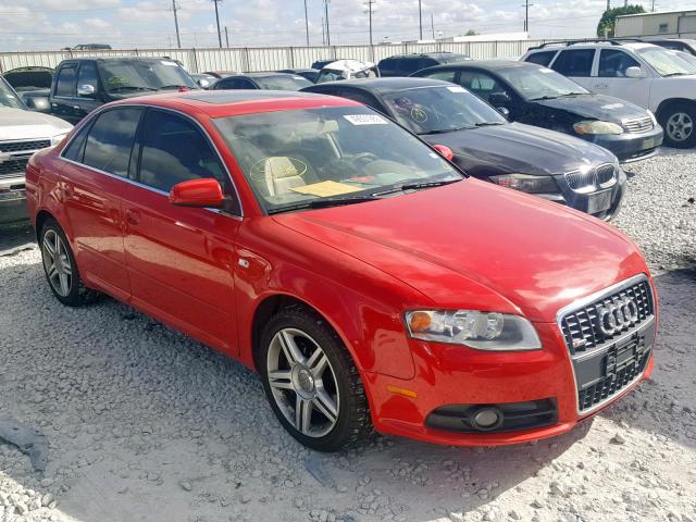 WAUAF78E68A010059 - 2008 AUDI A4 2.0T RED photo 1