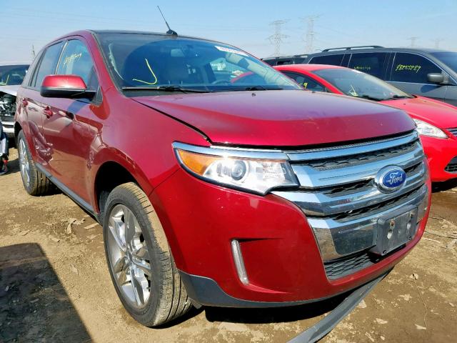 2FMDK4JC5EBA68081 - 2014 FORD EDGE SEL RED photo 1