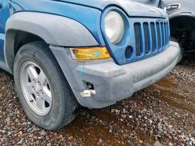 1J4GK48KX6W129403 - 2006 JEEP LIBERTY SP BLUE photo 9