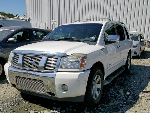 5N1AA08B35N722947 - 2005 NISSAN ARMADA SE WHITE photo 2