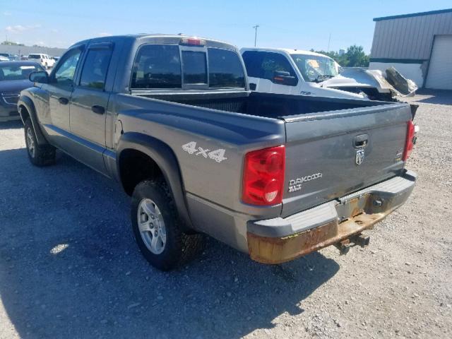 1D7HW48P17S166770 - 2007 DODGE DAKOTA QUA GRAY photo 3