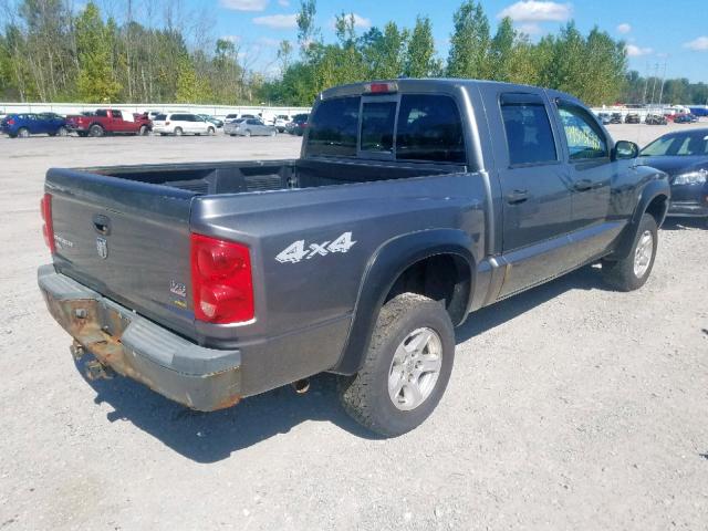 1D7HW48P17S166770 - 2007 DODGE DAKOTA QUA GRAY photo 4