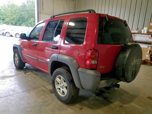 1J4GK48K64W107301 - 2004 JEEP LIBERTY SP RED photo 3