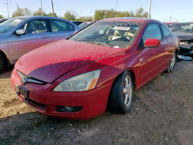 1HGCM726X4A022889 - 2004 HONDA ACCORD EX RED photo 2