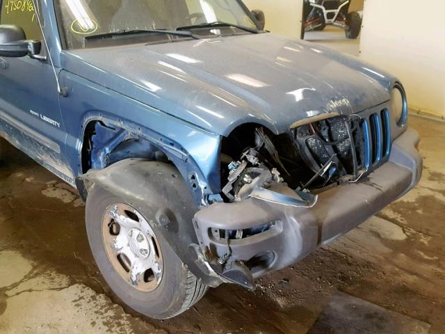 1J4GL48KX3W731937 - 2003 JEEP LIBERTY SP BLUE photo 9