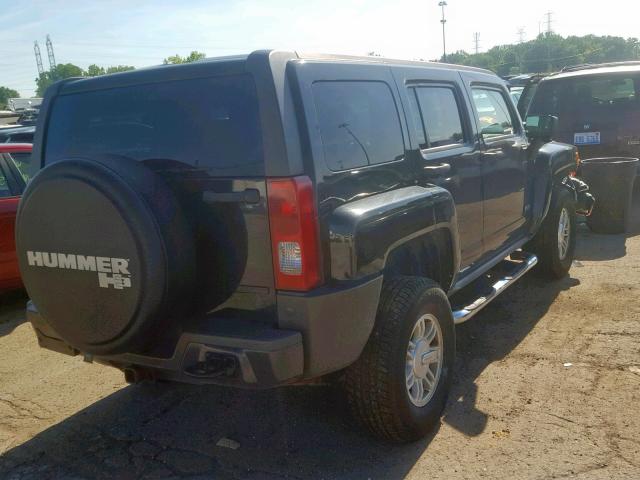 5GTEN13E298103335 - 2009 HUMMER H3 BLACK photo 4