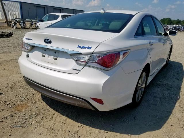 KMHEC4A45DA090442 - 2013 HYUNDAI SONATA HYB WHITE photo 4