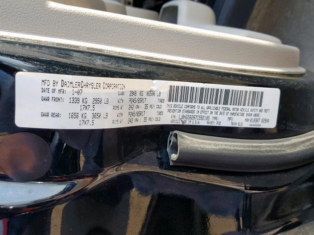 1J8HG58287C592105 - 2007 JEEP COMMANDER შავი ფოტო 10