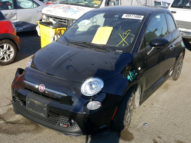 3C3CFFGEXFT695409 - 2015 FIAT 500 ELECTR BLACK photo 2