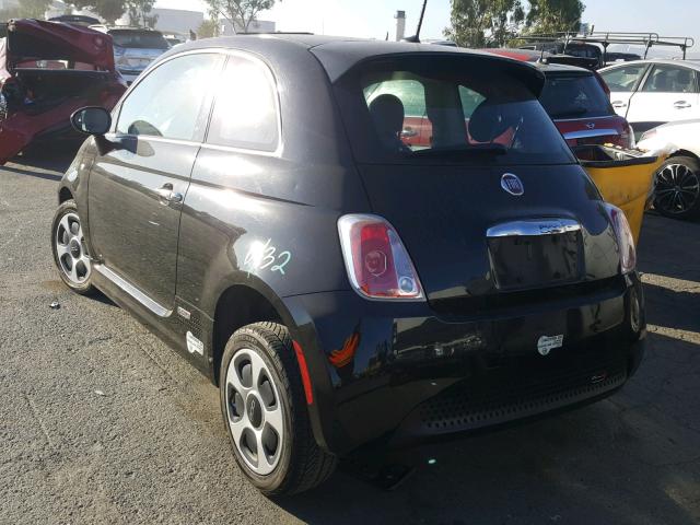 3C3CFFGEXFT695409 - 2015 FIAT 500 ELECTR BLACK photo 3