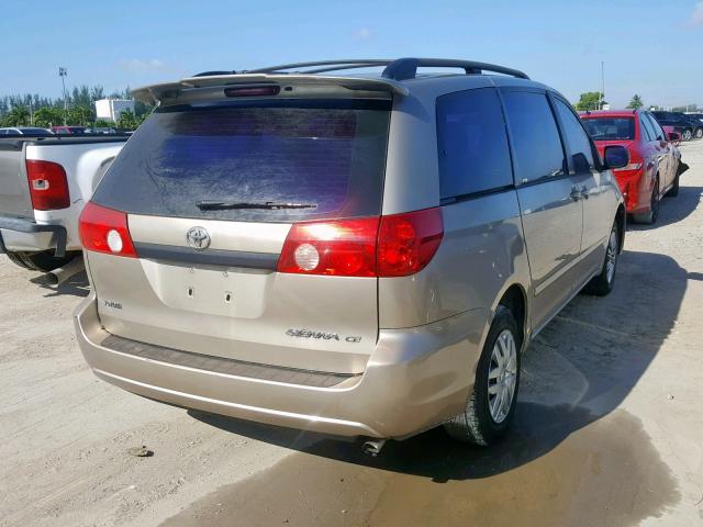 5TDZK23C28S158898 - 2008 TOYOTA SIENNA CE GOLD photo 4