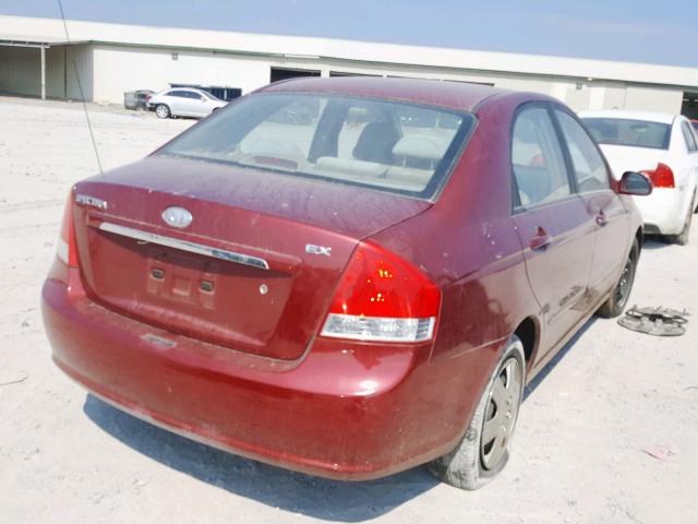 KNAFE121375429263 - 2007 KIA SPECTRA EX MAROON photo 4