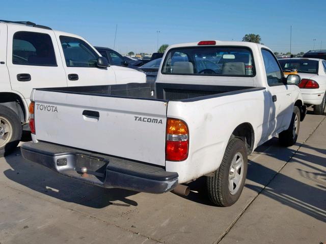 5TENL42N81Z723108 - 2001 TOYOTA TACOMA WHITE photo 4