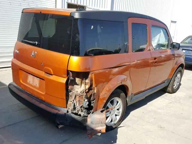 5J6YH18787L006487 - 2007 HONDA ELEMENT EX ORANGE photo 4