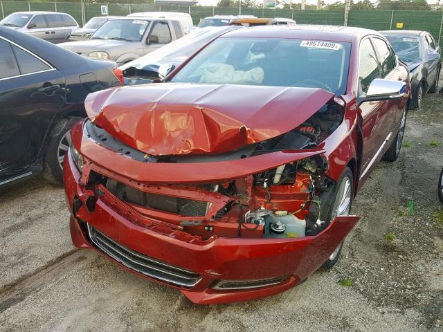 2G1155S38E9252515 - 2014 CHEVROLET IMPALA LTZ RED photo 2