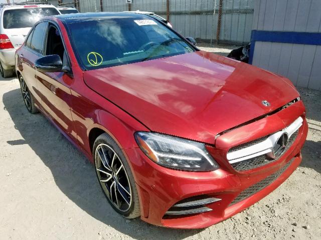 55SWF6EB4KU298304 - 2019 MERCEDES-BENZ C 43 AMG BURGUNDY photo 1