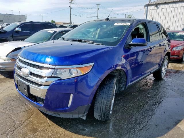 2FMDK3JC0DBA73228 - 2013 FORD EDGE SEL BLUE photo 2