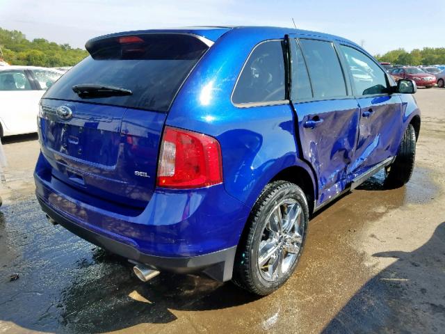 2FMDK3JC0DBA73228 - 2013 FORD EDGE SEL BLUE photo 4