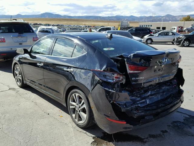 5NPD84LF1HH037896 - 2017 HYUNDAI ELANTRA BLACK photo 3