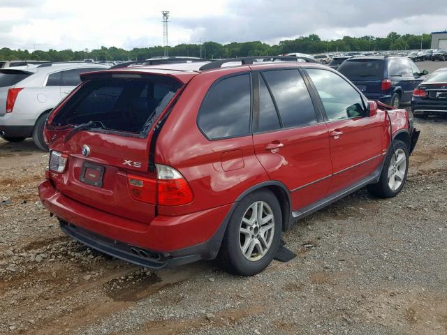 5UXFB53536LV28940 - 2006 BMW X5 4.4I RED photo 4