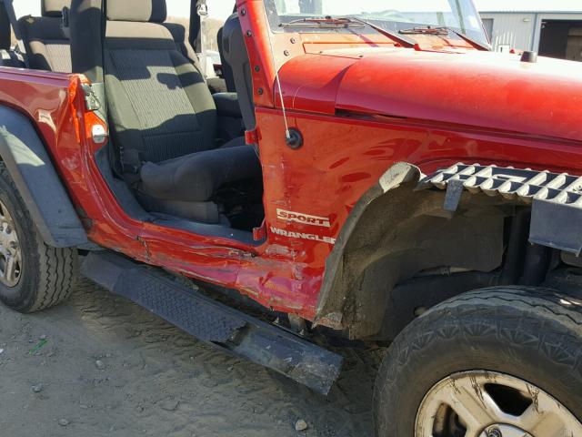 1J4AA2D16BL551254 - 2011 JEEP WRANGLER S RED photo 9