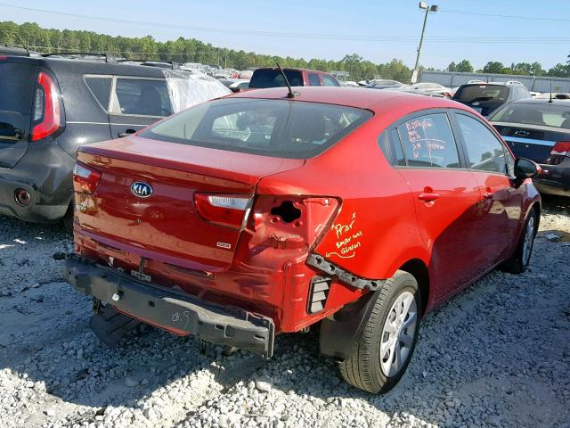 KNADM4A3XF6425444 - 2015 KIA RIO LX RED photo 4