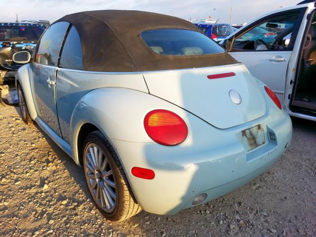3VWCM31Y35M369184 - 2005 VOLKSWAGEN NEW BEETLE ტურკოუსი ფოტო 3