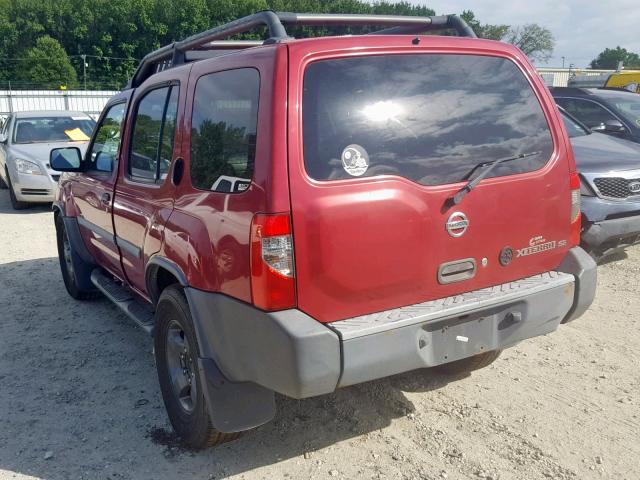 5N1ED28Y22C543119 - 2002 NISSAN XTERRA XE MAROON photo 3