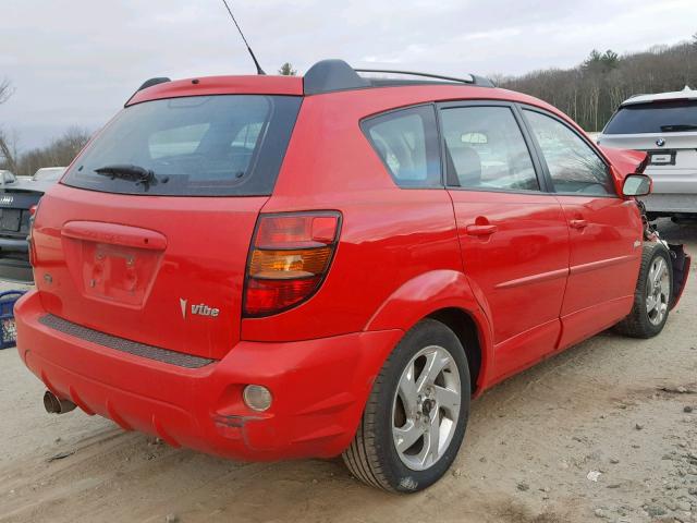 5Y2SL65876Z420313 - 2006 PONTIAC VIBE RED photo 4