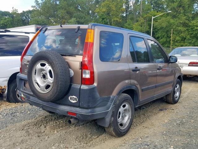 JHLRD78442C034121 - 2002 HONDA CR-V LX BROWN photo 4