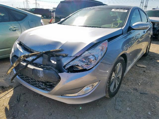 KMHEC4A4XFA123986 - 2015 HYUNDAI SONATA HYB SILVER photo 2