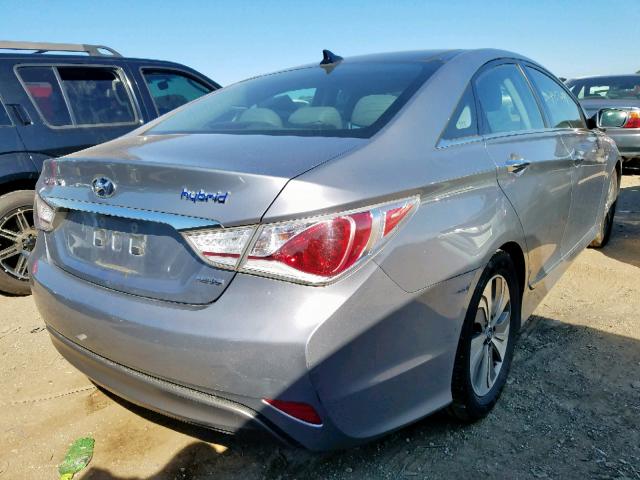 KMHEC4A4XFA123986 - 2015 HYUNDAI SONATA HYB SILVER photo 4