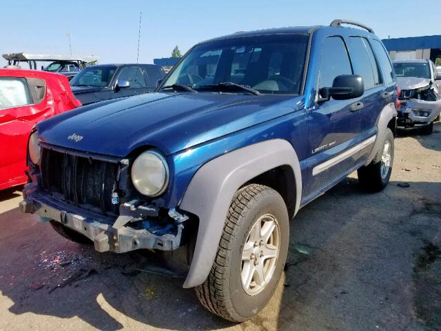 1J4GL48KX2W111488 - 2002 JEEP LIBERTY SP BLUE photo 2