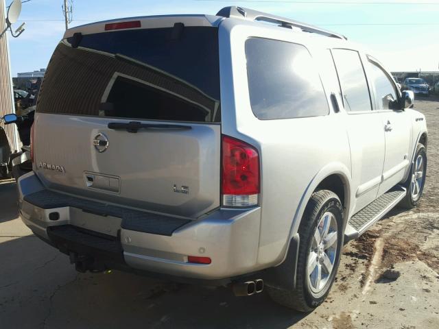 5N1AA08C88N609802 - 2008 NISSAN ARMADA SE SILVER photo 4