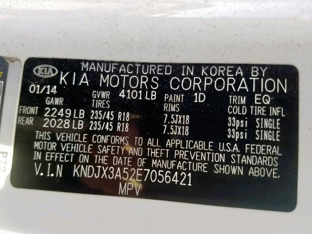 KNDJX3A52E7056421 - 2014 KIA SOUL ! Ağ foto 10
