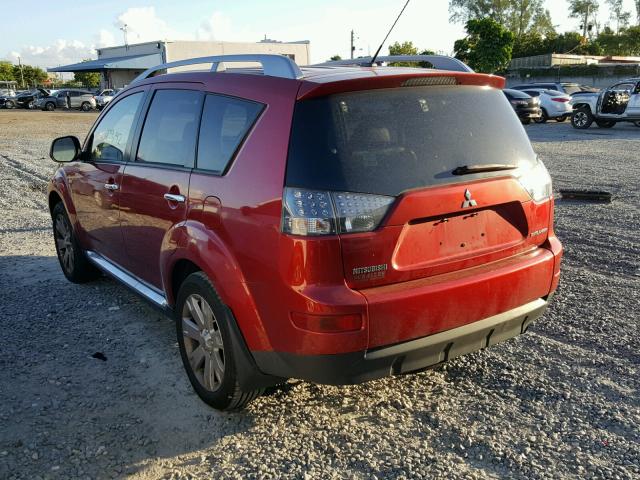 JA4MT31W69Z015022 - 2009 MITSUBISHI OUTLANDER RED photo 3