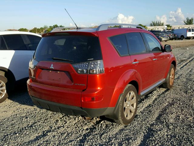 JA4MT31W69Z015022 - 2009 MITSUBISHI OUTLANDER RED photo 4