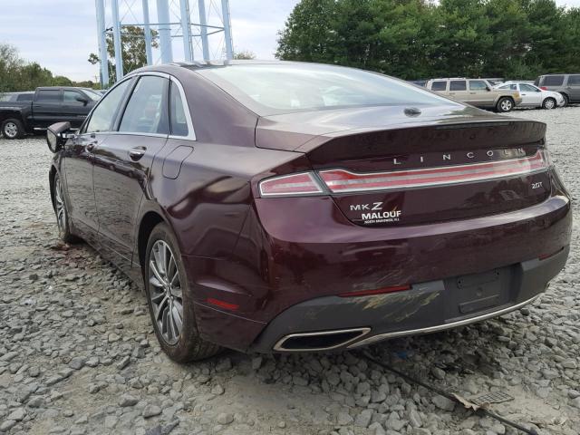 3LN6L5A9XHR613309 - 2017 LINCOLN MKZ PREMIE MAROON photo 3