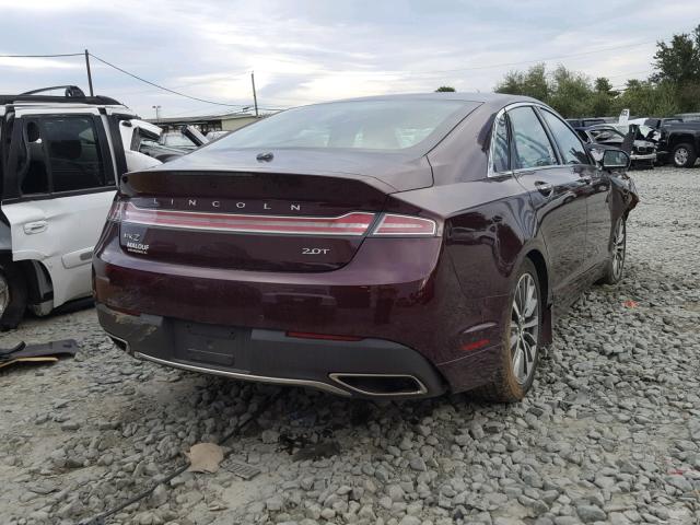 3LN6L5A9XHR613309 - 2017 LINCOLN MKZ PREMIE MAROON photo 4