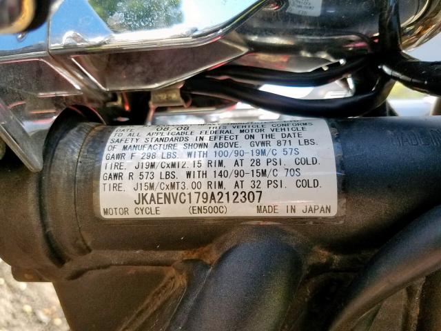 JKAENVC179A212307 - 2009 KAWASAKI EN500 C RED photo 10