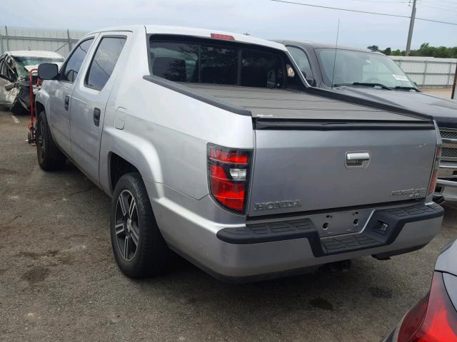 5FPYK1F72DB007005 - 2013 HONDA RIDGELINE SILVER photo 3