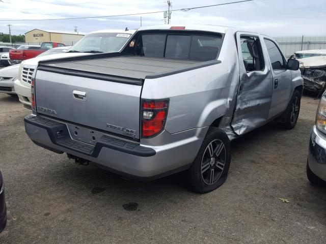 5FPYK1F72DB007005 - 2013 HONDA RIDGELINE SILVER photo 4