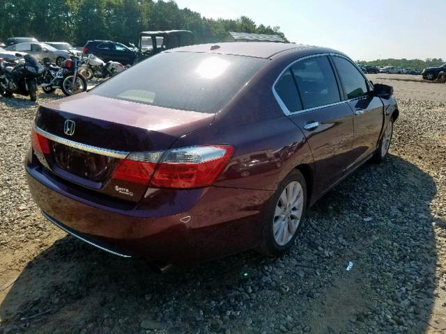 1HGCR2F8XEA038091 - 2014 HONDA ACCORD EXL RED photo 4