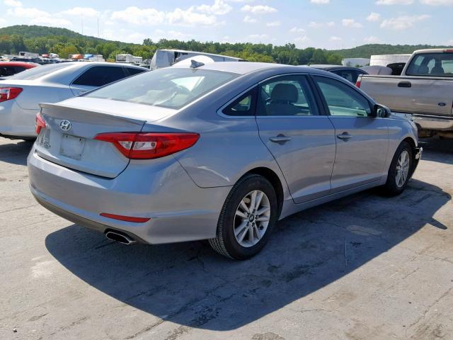 5NPE24AF3FH035265 - 2015 HYUNDAI SONATA SE SILVER photo 4