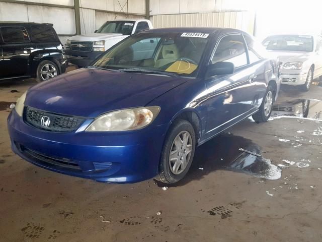 1HGEM22175L029997 - 2005 HONDA CIVIC DX V BLUE photo 2